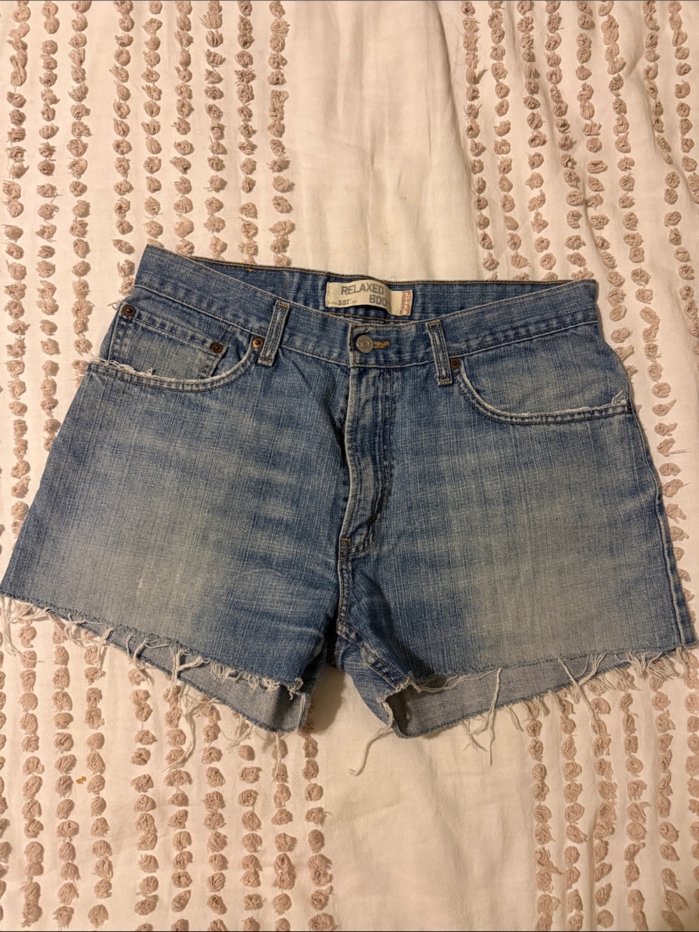 Levi's Light Blue Relaxed Denim Cutoff Shorts